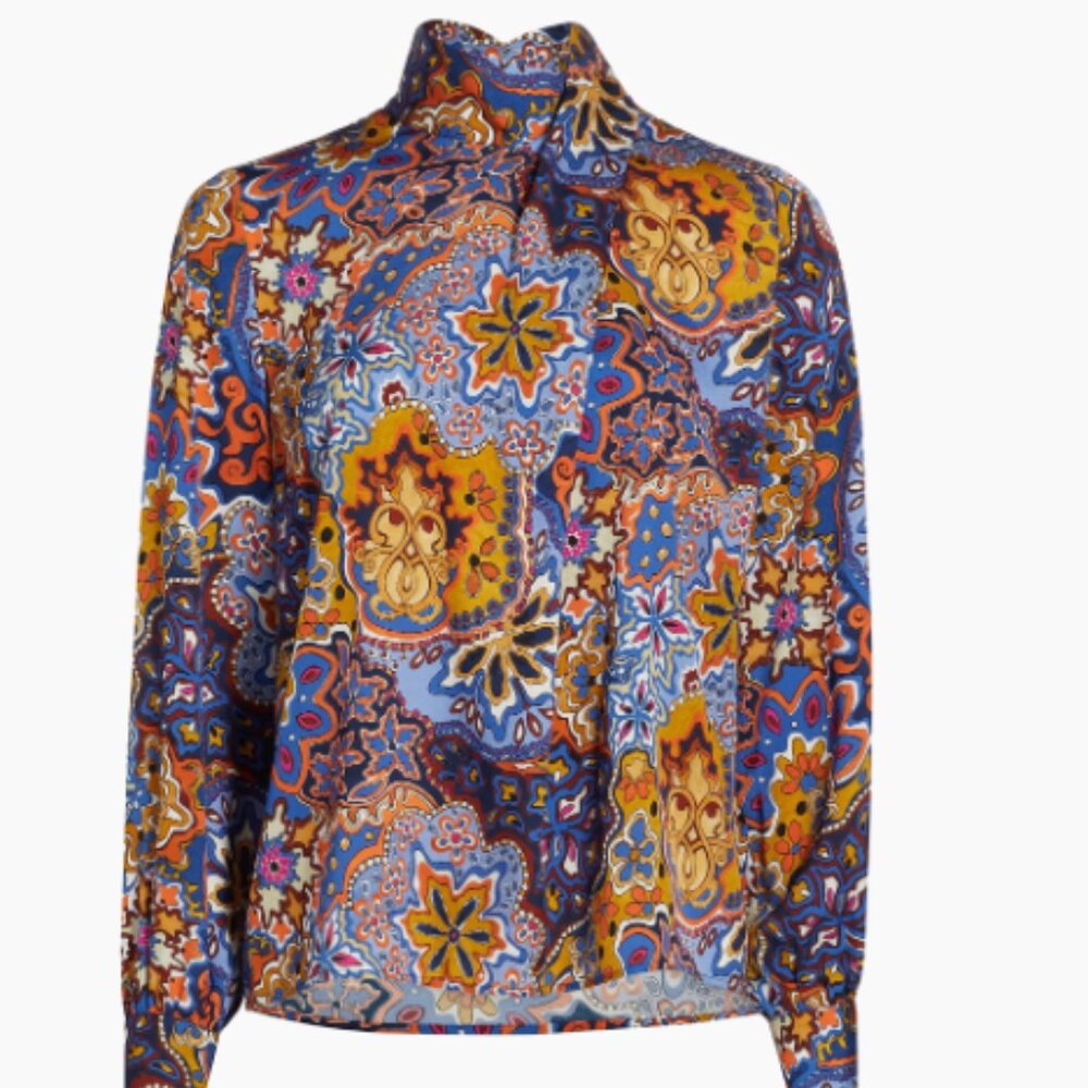 Elie Tahari- Jaden Paisley Silk Blouse- Sz XS